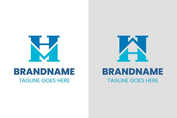 Letters HM or WH Monogram Logo, suitable for any business with HM MH HW WH initials