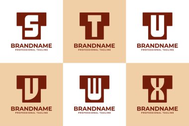 TS TT TU TV TW TX Monogram Logosu, ST TT UT VT WT XT baş harfleri olan her marka için uygundur