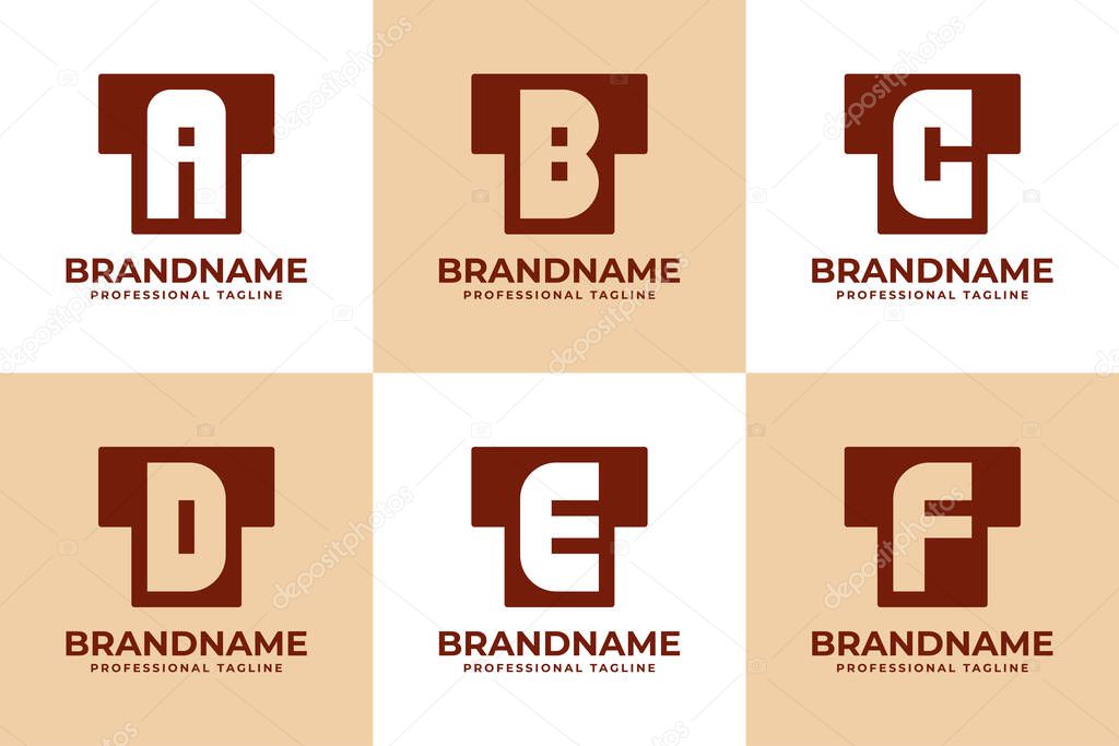 Letters TA TB TC TD TE TF Monogram Logo, suitable for any brand with AT BT CT DT ET FT initials