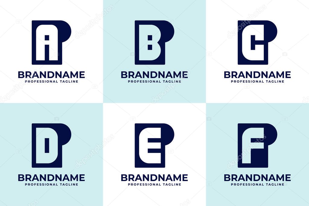 Letters PA PB PC PD PE PF Monogram Logo, suitable for any brand with AP BP CP DP EP FP initials