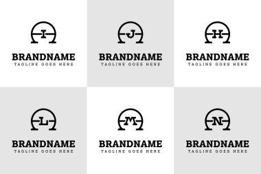 Harfler AI AJ AK AM A Monogram Logo Set, IA JA KA LA MA NA baş harfleri