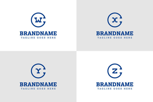 Letters CW CX CY CZ Monogram Logo Set, for WC XC YC ZC initials