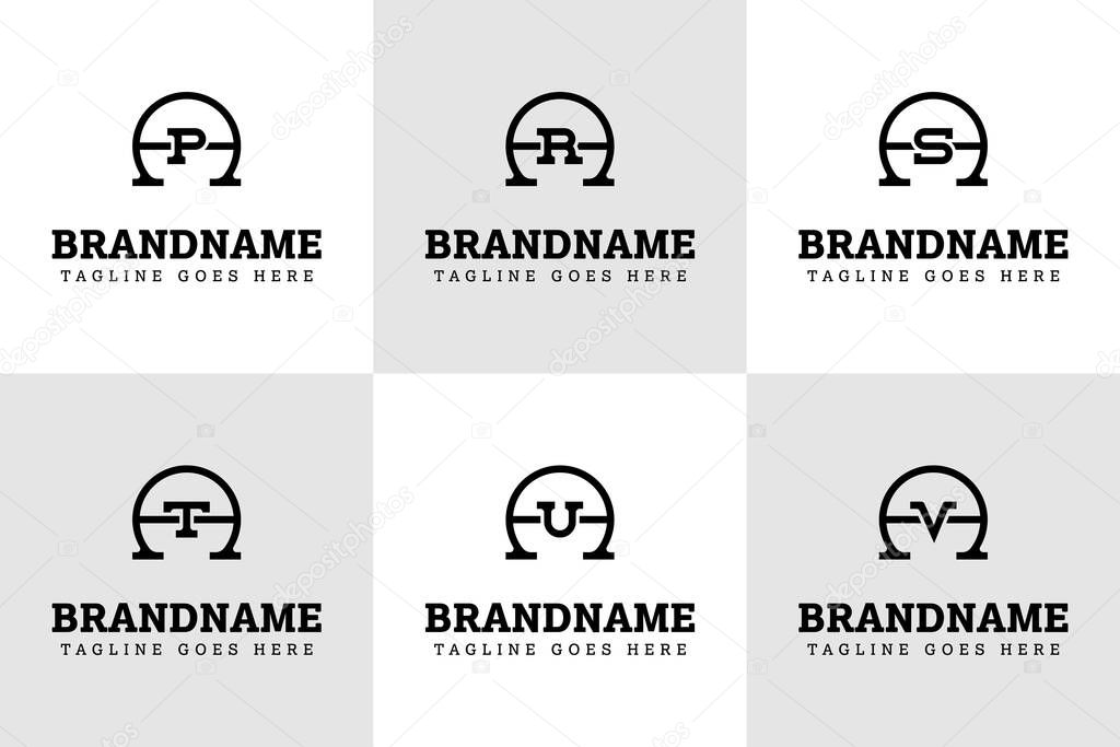 Letters AP AR AS AT AU AV Monogram Logo Set, for PA RA SA TA UA VA initials