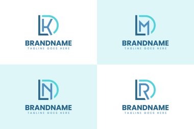 LKD LND LND harfleri ile marka için DLK DLM DLR Monogram Logo Set