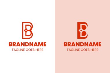 B harfi çiçek doğal logo seti, güzelliği, doğayı ve büyümeyi sembolize eder.