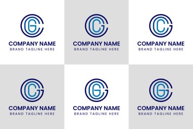Harfler CGG GGC GCC CCG CGC Monogram Logo Seti, herhangi bir iş için uygun