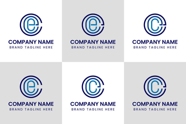 Letters CEE EEC ECE ECC CCE CEC Monogram Logo Set, suitable for any business