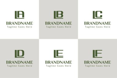 LB LC LD LE LF Monogram Logo Set, AL BL CL EL FL baş harfleri