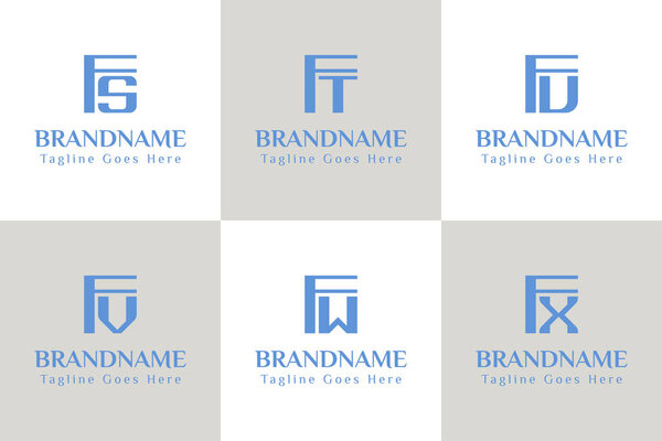 Letters FS FT FU FV FW FX Monogram Logo, for SF TF UF VF WF XF initials