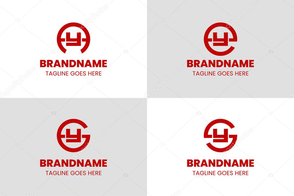 Letters AY EY GY SY Monogram Logo Set, for business with YA YG YG YS initials