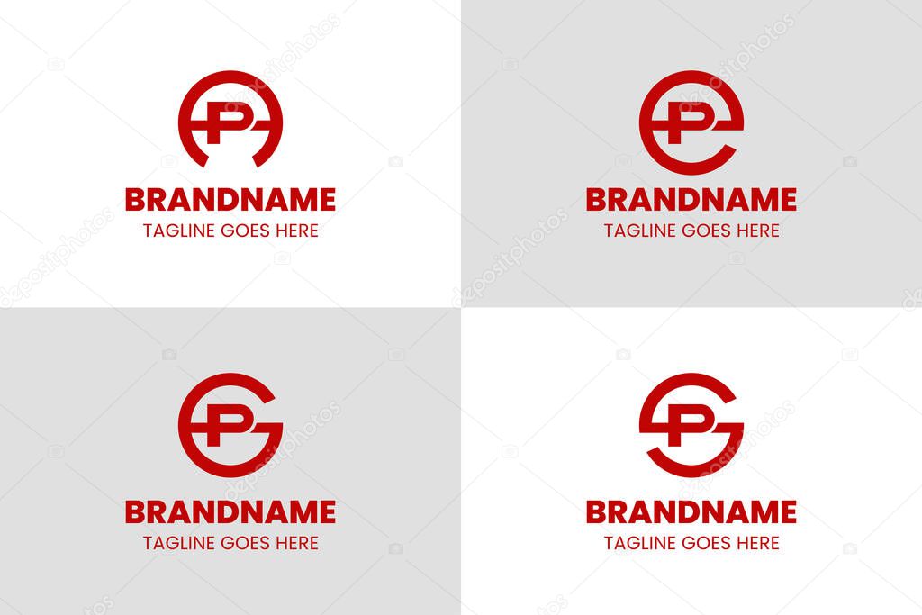 Letters AP EP GP SP Monogram Logo Set, for business with PA PE PG PS initials