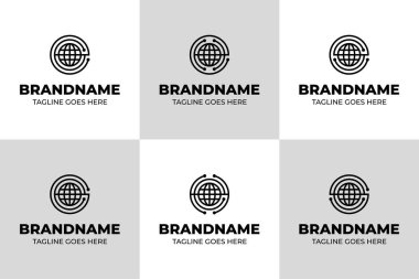 EG EH ES GE SE Küresel Teknoloji Logosu, yenilik, bağlantı ve dünya çapında ulaşımı simgeliyor