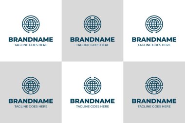 Harfler AS AY AZ SA YA Global Teknoloji Logosu, yenilik, bağlantı ve dünya çapında ulaşımı simgeliyor