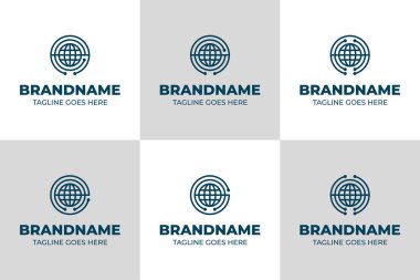 AE AG AH EA GA Global Teknoloji Logoları, yenilik, bağlantı ve dünya çapında ulaşımı simgeliyor