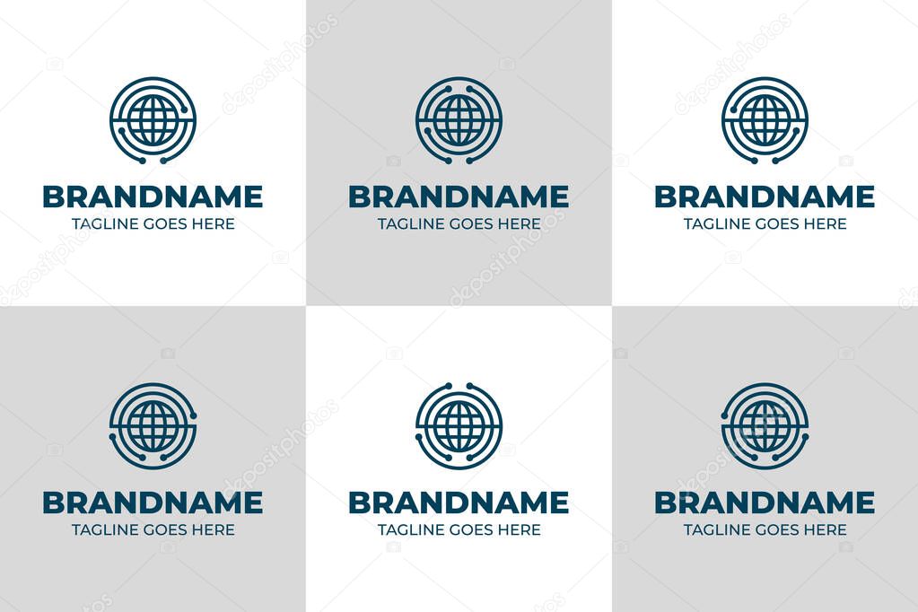 Letters AS AY AZ SA YA ZA Global Technology Logo, symbolizing innovation, connectivity, and worldwide reach