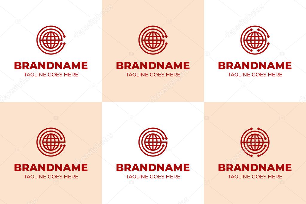 Letters CE CG CH EC GC HC Global Technology Logo, symbolizing innovation, connectivity, and worldwide reach