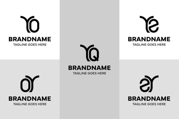 Letters YO YQ YZ Monogram Logo, for YO OY YQ QY YZ ZY initials