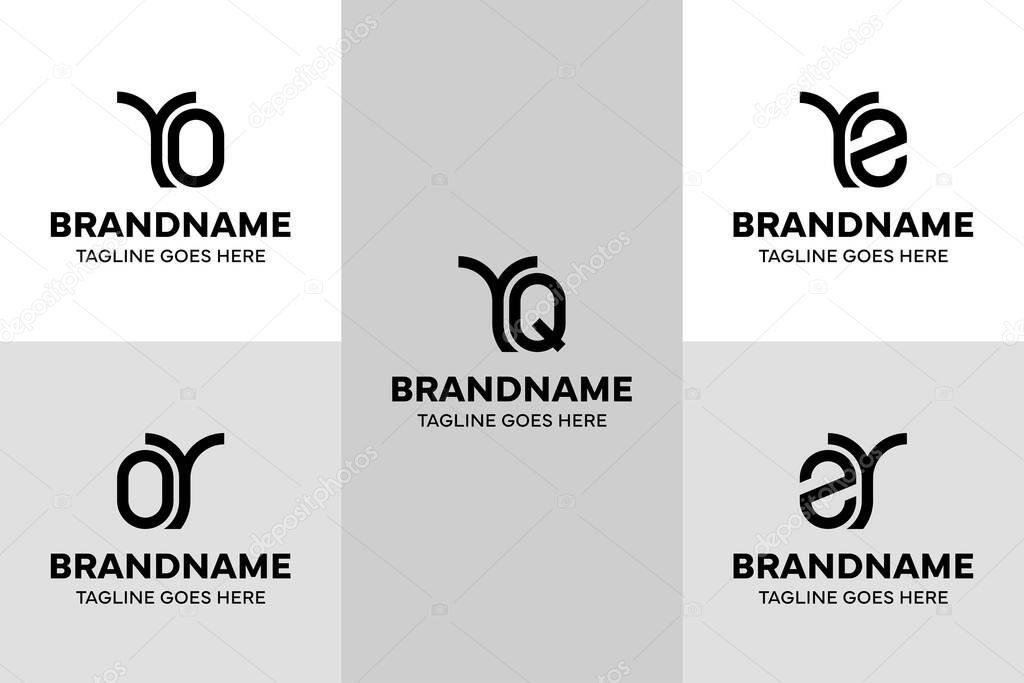 Letters YO YQ YZ Monogram Logo, for YO OY YQ QY YZ ZY initials