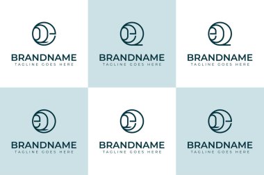 OQE OEQ EOQ EQO QEO QOE Monogram Logosu, her iş için uygundur