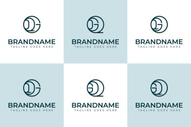 OQG OGQ QGO QOG GOQ GQO Monogram Logosu, her iş için uygundur