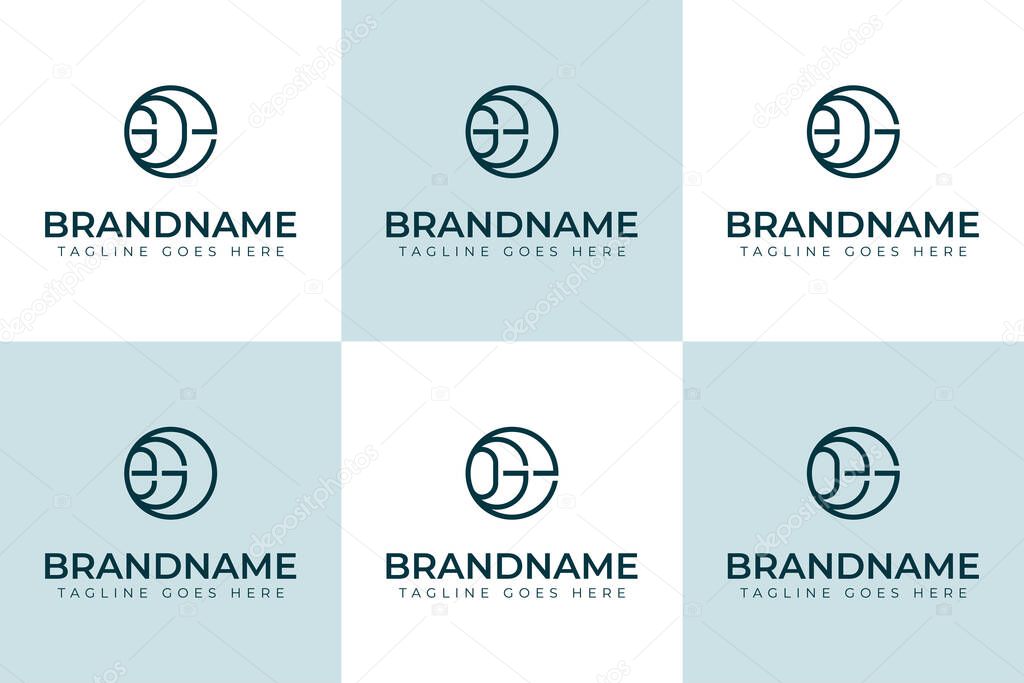 Letters GEO GOE EGO EOG OGE OEG Monogram Logo, suitable for any business