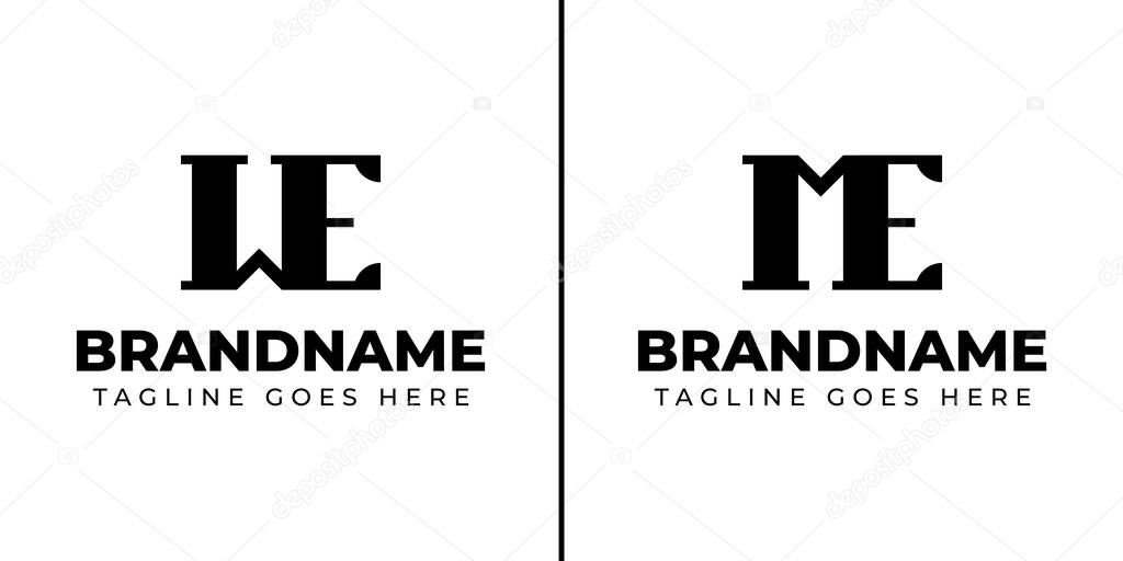 Letters ME and WE Monogram Logo Set, suitable for any business with ME EM WE EW initials