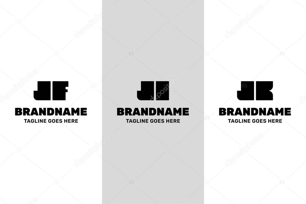 Letters JF JI JK Bold Monogram Logo, symbolizing strength and professionalism for FJ IJ KJ Initials