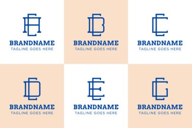CA CB CC CD CE CG Monogram Logo Set, AC BC CC DC EC baş harfleri
