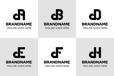 DA dB dD dD dF dH dH Monogram Logo Set, Ad Bd Dd Ed Fd Baş harfleri