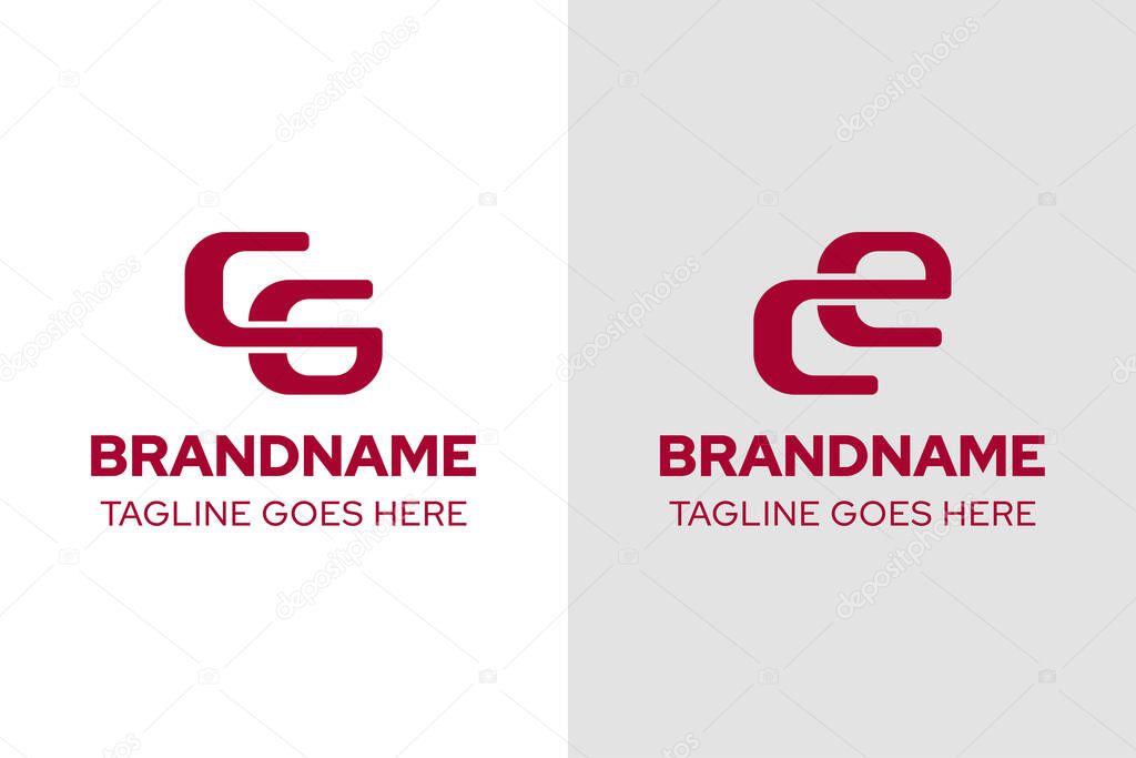 Letters CG CE Modern Monogram Logo, symbolizing balance, unity, and modern professionalism