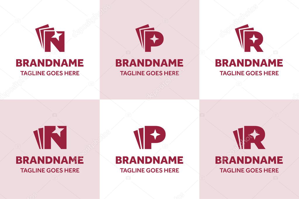 Letter N P R Collectible Card Logo Set, symbolizing creativity, strategy, and premium entertainment