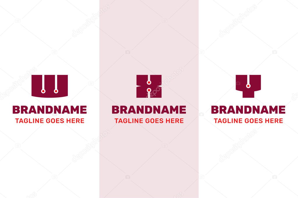 Letter W X Y Technology Bold Logo Set, symbolizing innovation, precision, and modern digital identity