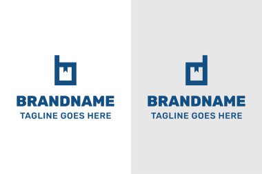 B harfi ambalaj logosu seti, yapıyı, güvenilirliği ve modern marka kimliğini simgeliyor