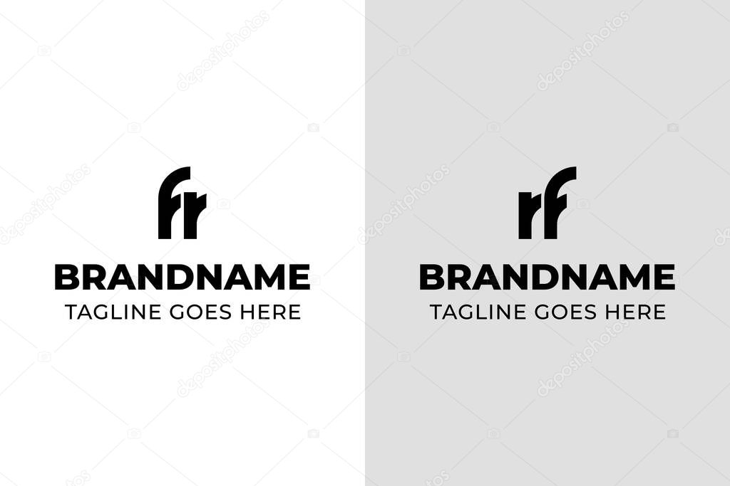 Letters FR RF Monogram Logo, suitable for any business with FR RF initials