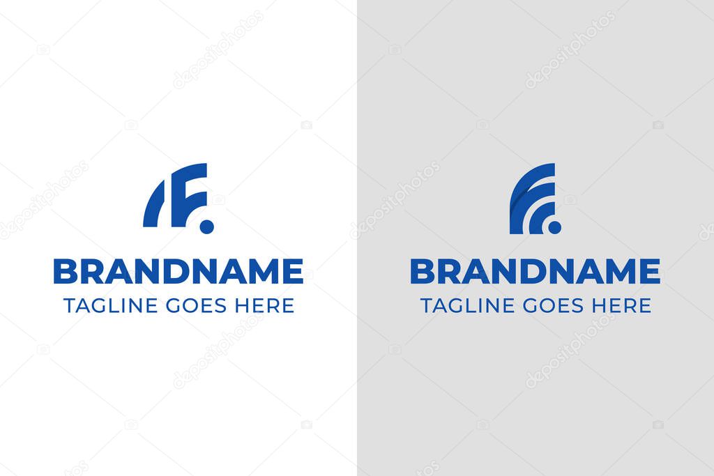 Letter F or FR RF Wifi Signal Logo, symbolizing connection, speed, and modern communication