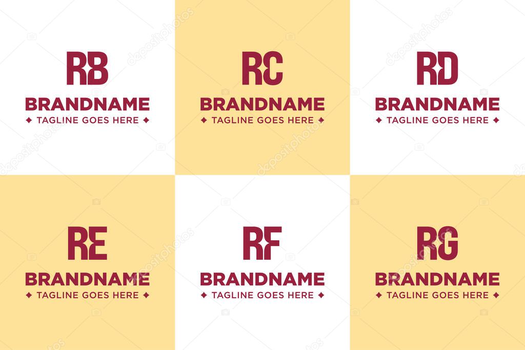 Letters RB RC RD RE RF RG Star Logo Set, symbolizing aspiration, excellence, and modern identity