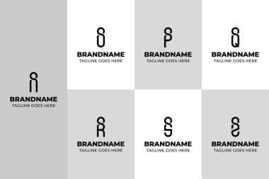 IO IP IP IQ IR harfleri IZ Monogram Logo Seti, NI OI PI QI RI SI ZI Baş harfleri