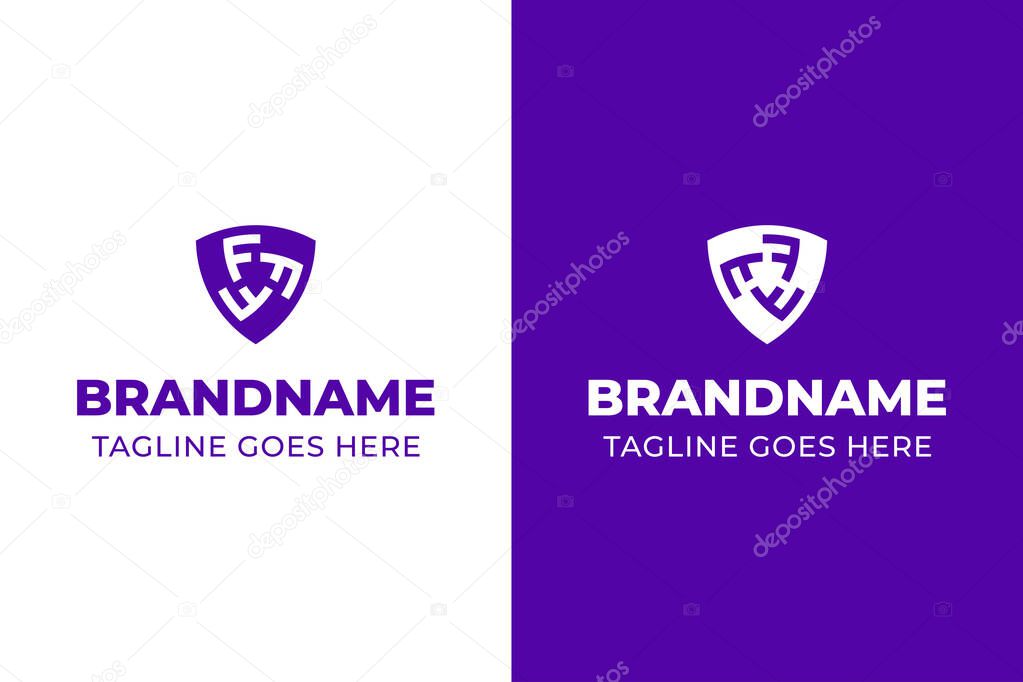 Letters FFF TTT TTF FFT FT Shield Modern Logo, symbolizing security, structure, and modern protection