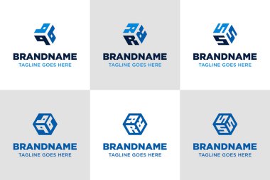 Harfler QQQ RRR SSS Hexagon Logo Kümesi, yapıyı, dengeyi ve geometrik modernliği sembolize eder