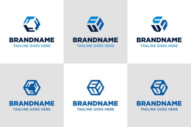 TTT UUU VVV Hexagon Logo Kümesi, yapıyı, dengeyi ve geometrik moderniteyi sembolize eder