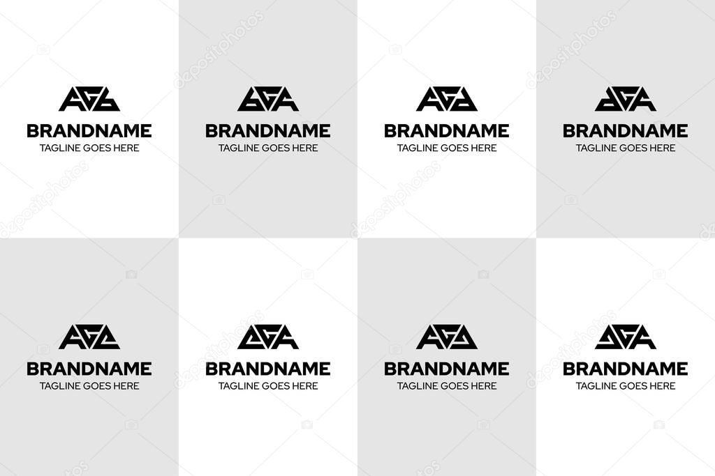 Letters ACB BCA ACD DCA ACE ECA ACG GCA Logo Set