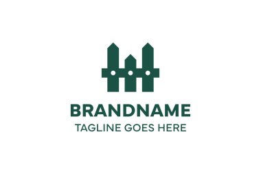 M harfi basit logo, korumayı, sınırı ve güvenilir yapıyı simgeliyor