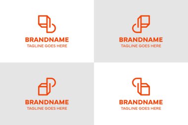 Harf B D P Q Kutusu Basit Logo, yapıyı, dengeyi ve modern çok yönlülüğü simgeliyor