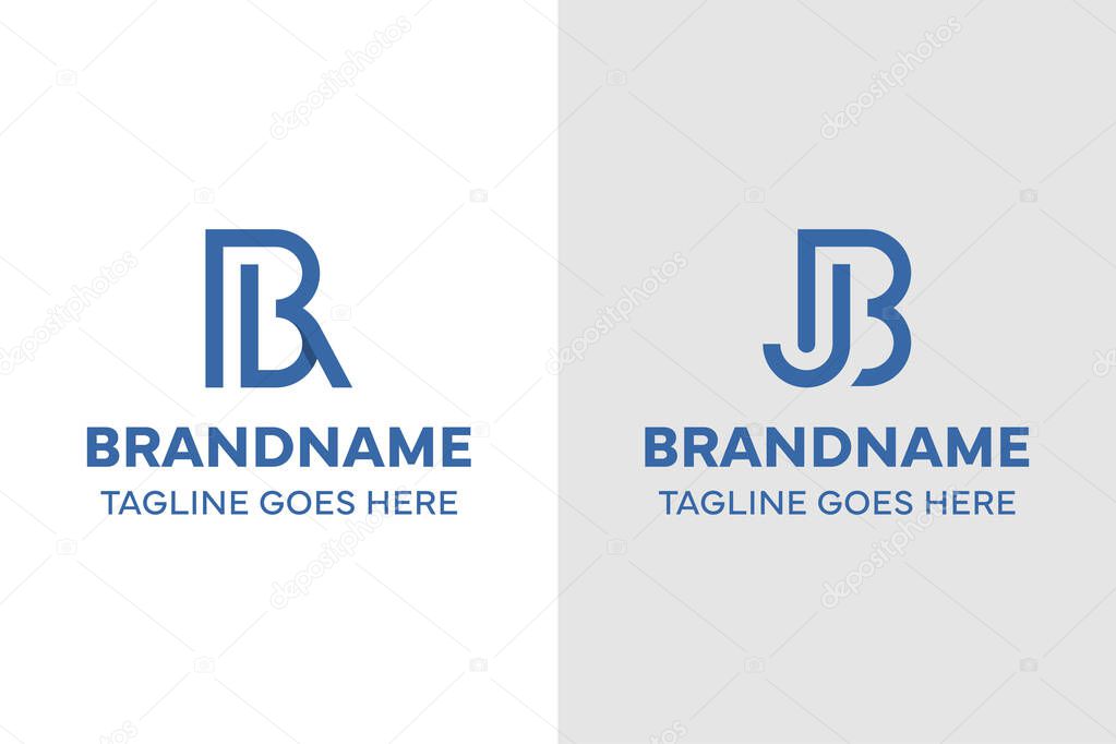 Letters RB JB Monogram Logo Set, suitable for any business with RB BR JB BJ initials