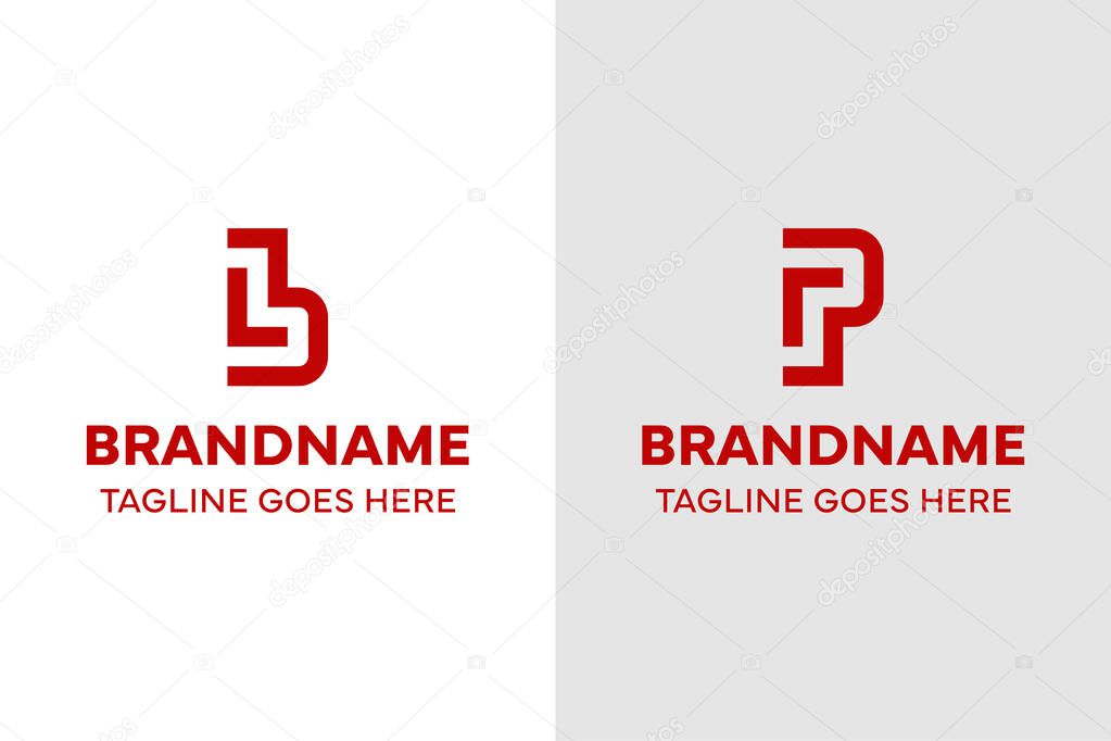 Letters LB RP Mongram Simple Logo, suitable for any business with LB BL RP PR initials