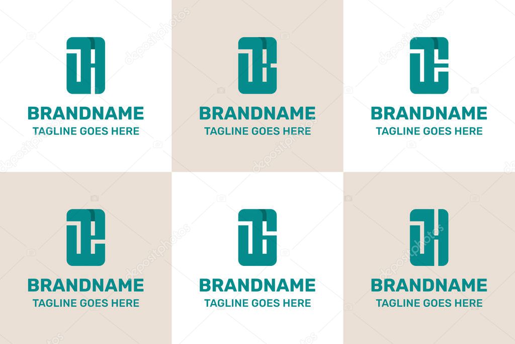 Letters JA JB JE JG JH Monogram Logo Set, great for AJ BJ EJ GJ HJ Initials