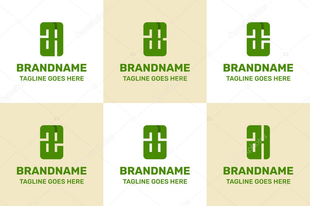 Letters AA AB AE AG AH Monogram Logo Set, great for AA BA EA GA HA Initials