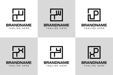 Harfler TU TW TX TZ UD XD Monogram Logo Seti, herhangi bir iş için uygun