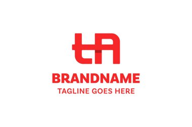 TA AT Monogram Logosu, TA ve AT harfleri olan her marka için uygun.