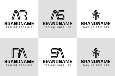 AR RA SA harfleri, TA Monogram Logosu, her iş için uygundur.